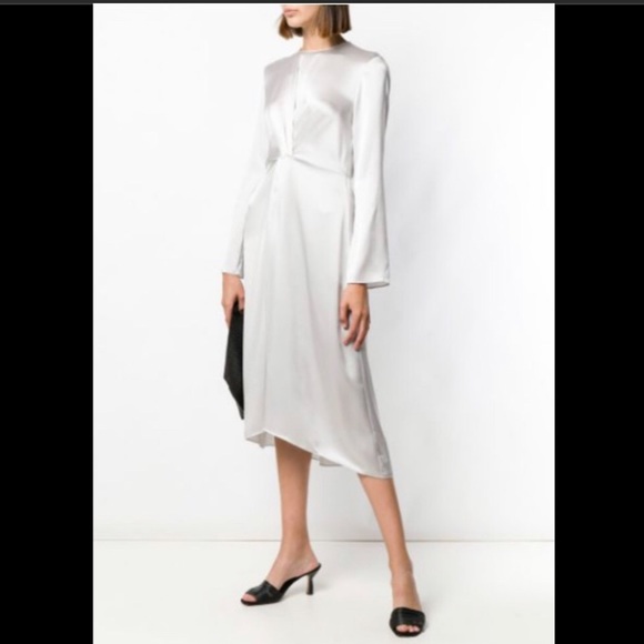 $475 Vince twist front silk midi dress - Picture 2 of 9